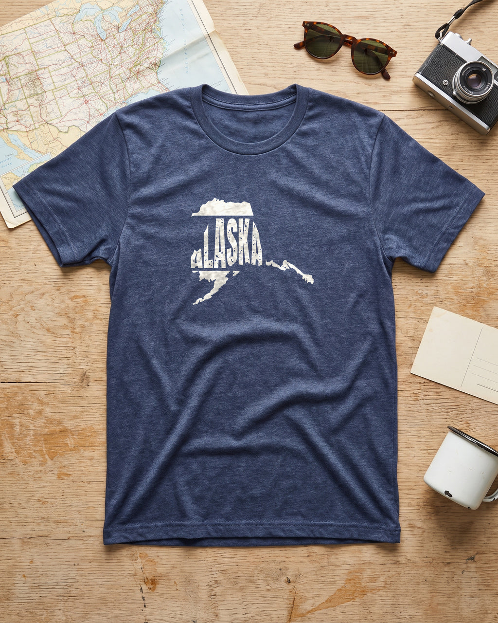 Alaska Vintage Letters Map T-Shirt (photo)
