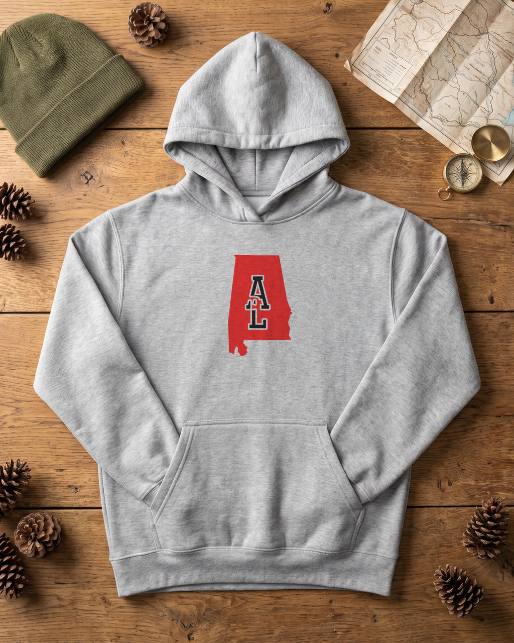Alabama Varsity Monogram Map Hoodie (photo)