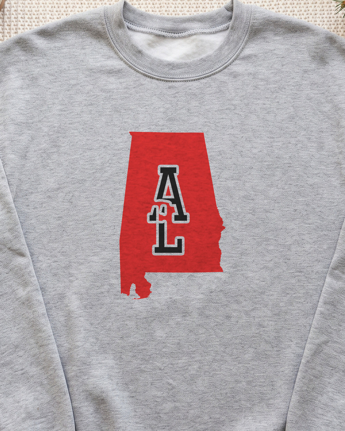 Alabama Varsity Monogram Map Crewneck Sweatshirt (close-up)