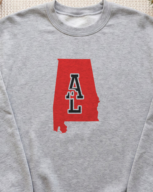 Alabama Varsity Monogram Map Crewneck Sweatshirt (close-up)