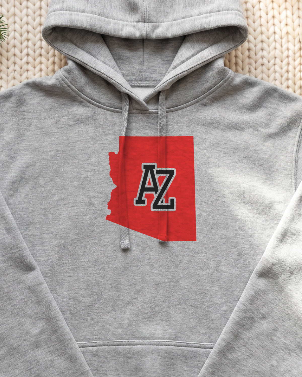 Arizona Varsity Monogram Map Hoodie (close-up)