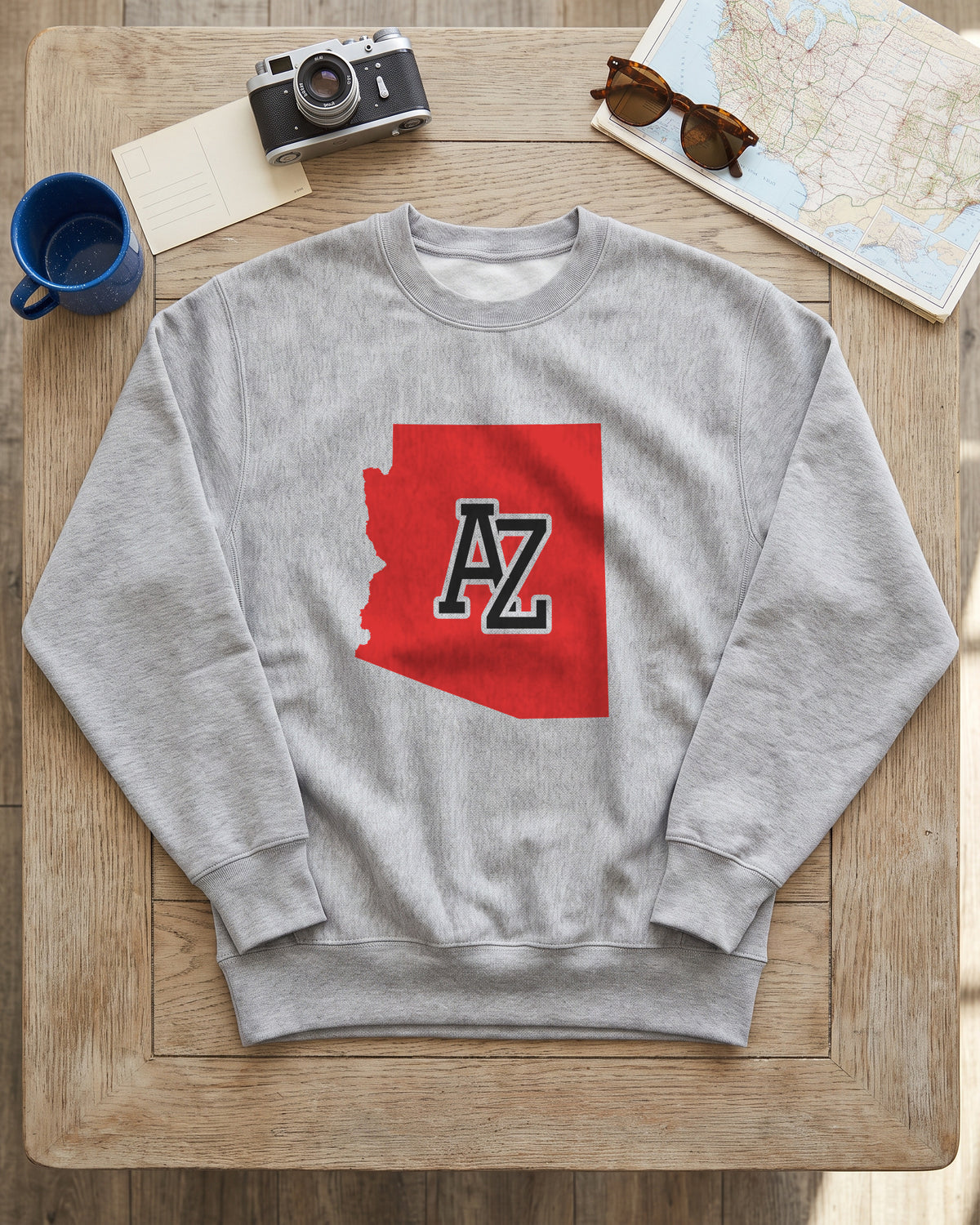 Arizona Varsity Monogram Map Crewneck Sweatshirt (photo)