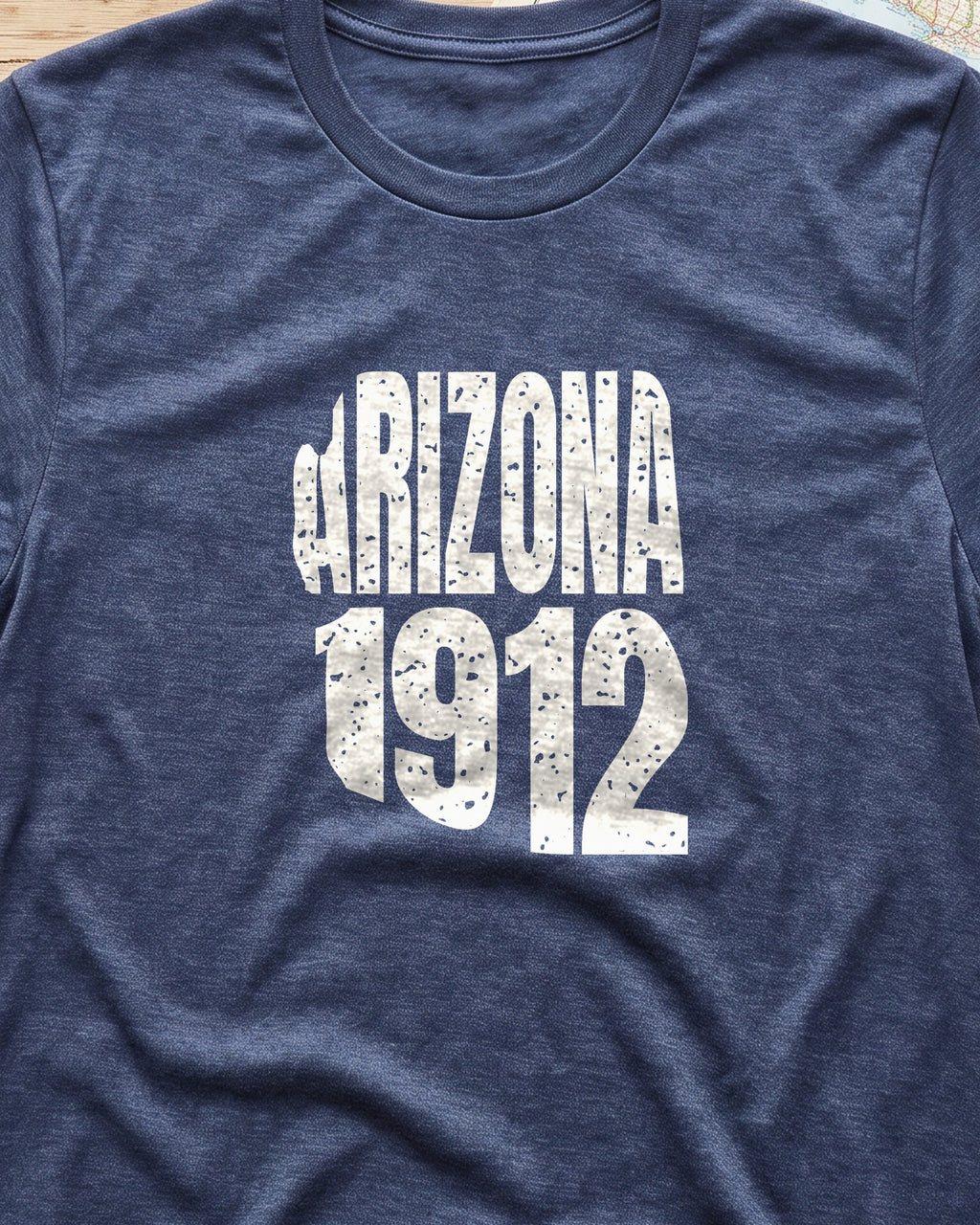 Arizona Vintage Letters Map T-Shirt (close-up)