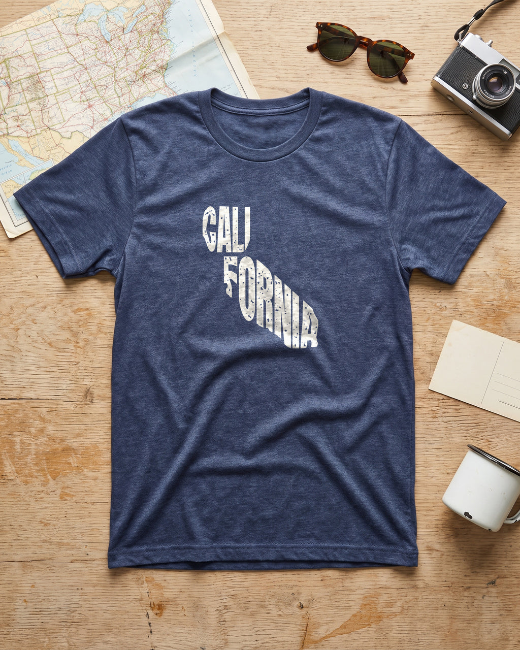 California Vintage Letters Map T-Shirt (photo)