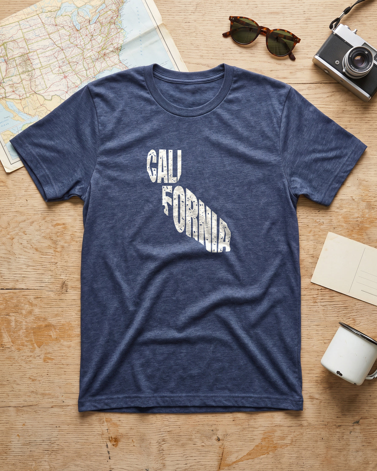 California Vintage Letters Map T-Shirt (photo)