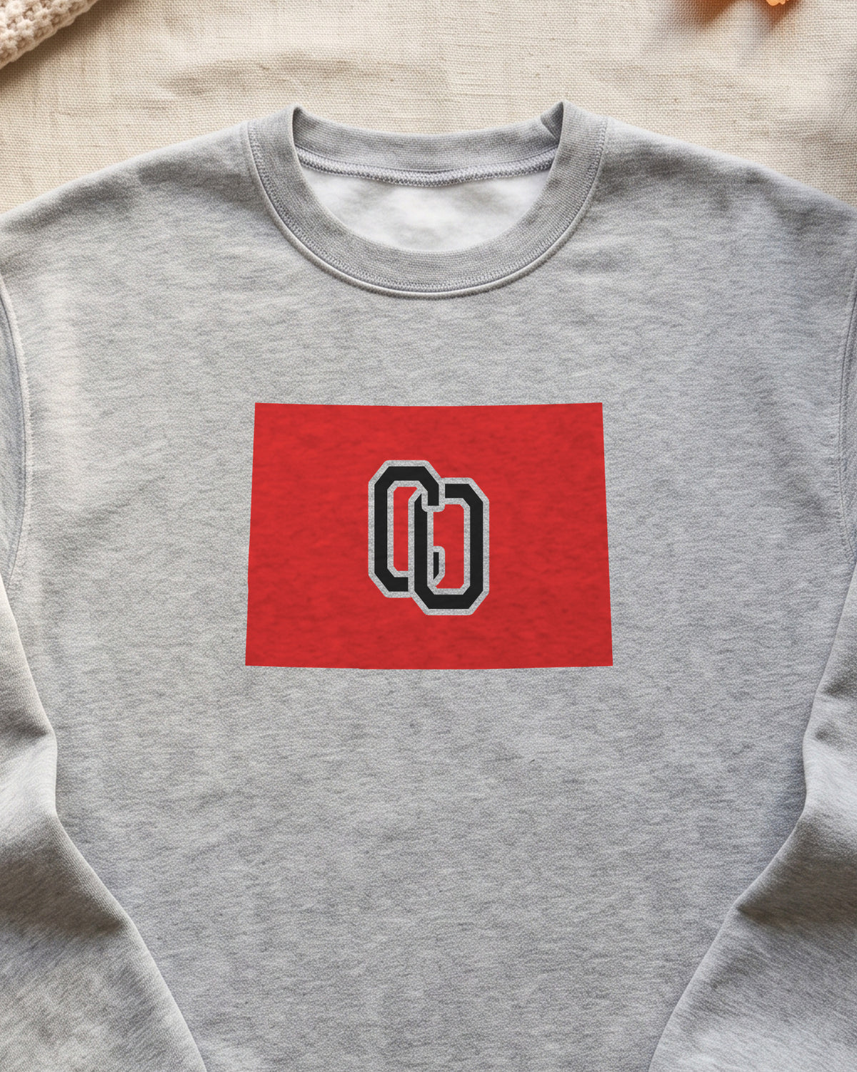 Colorado Varsity Monogram Map Crewneck Sweatshirt (close-up)