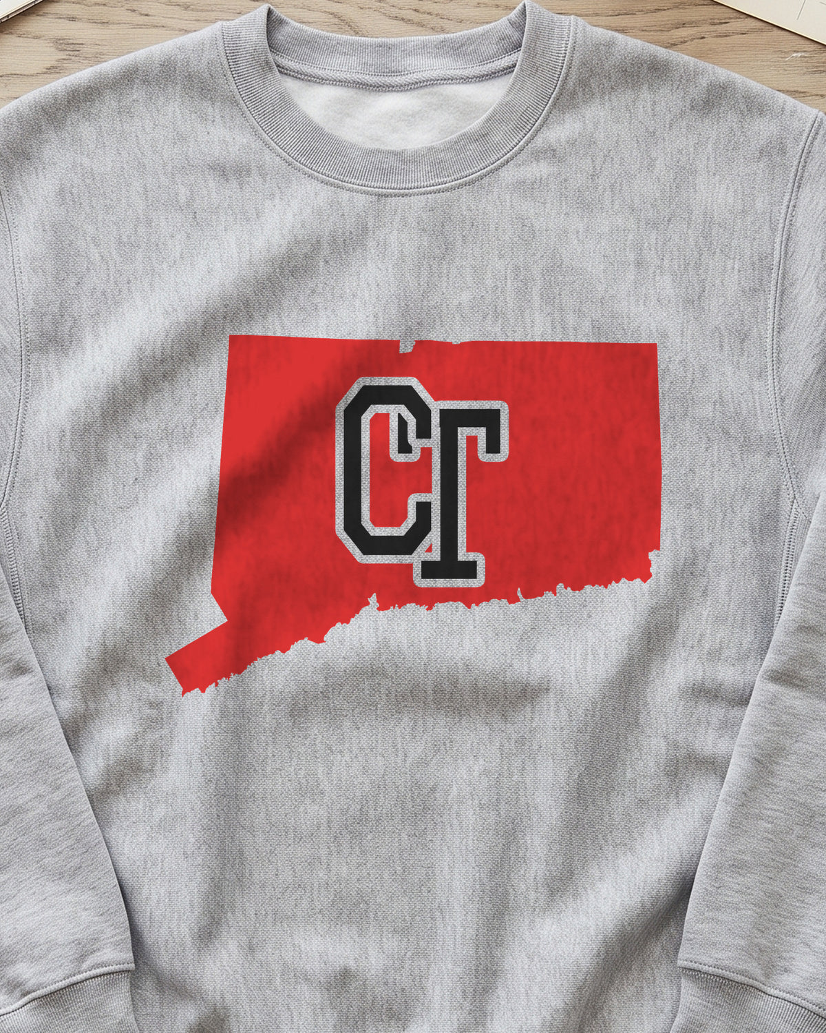 Connecticut Varsity Monogram Map Crewneck Sweatshirt (close-up)