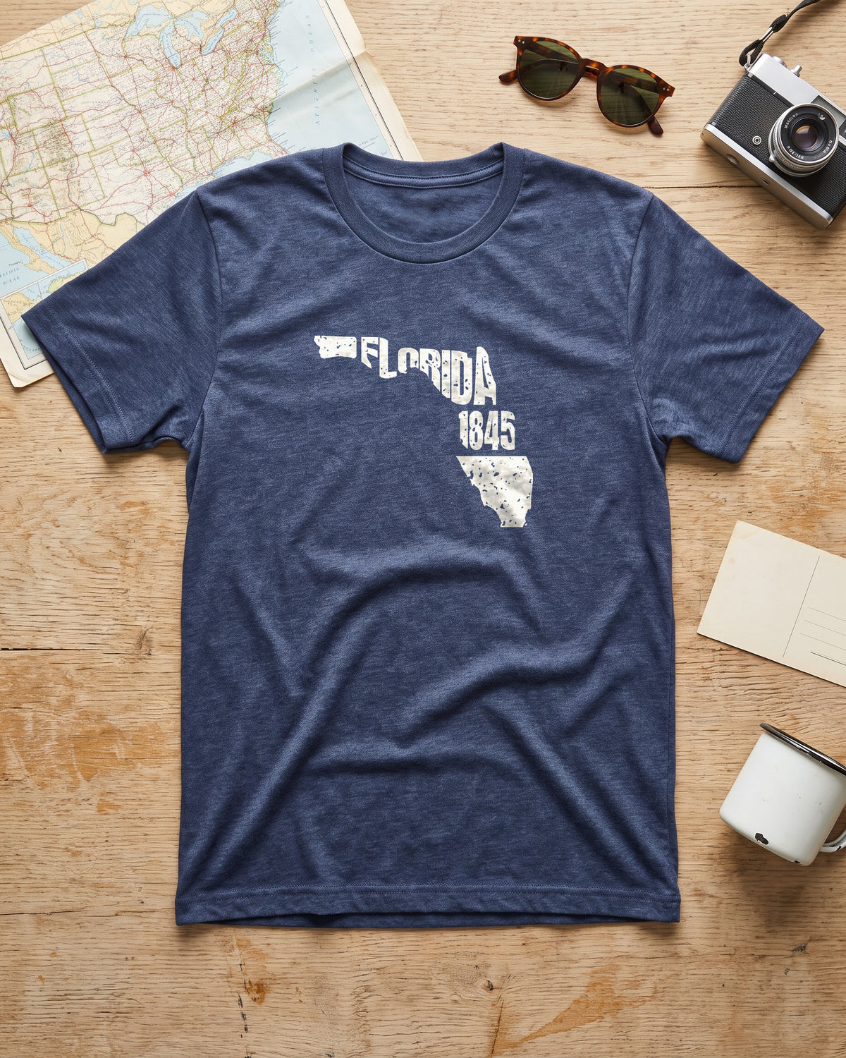 Florida Vintage Letters Map T-Shirt (photo)