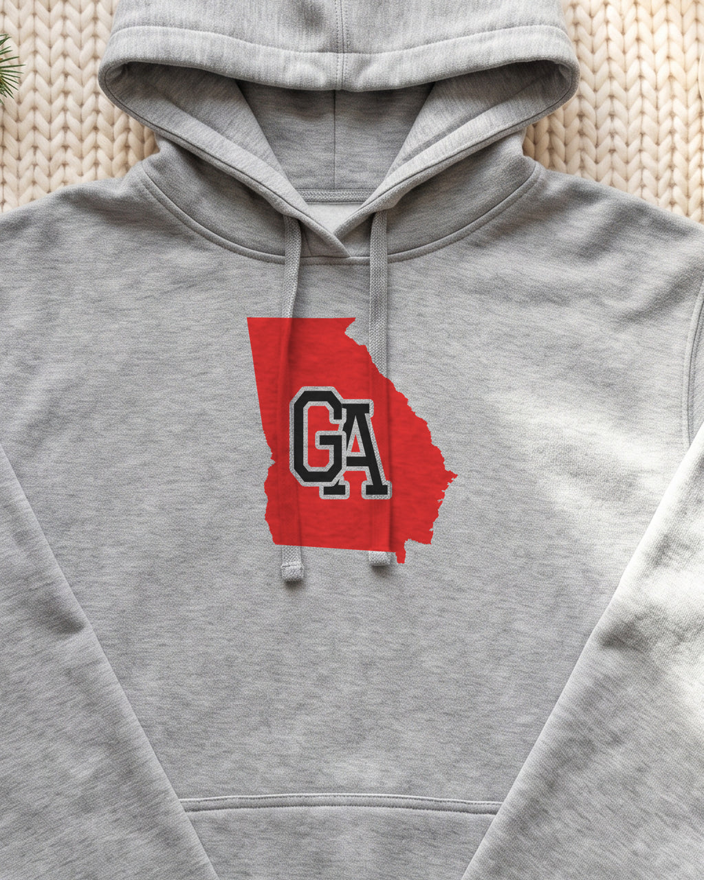 Georgia Varsity Monogram Map Hoodie (close-up)