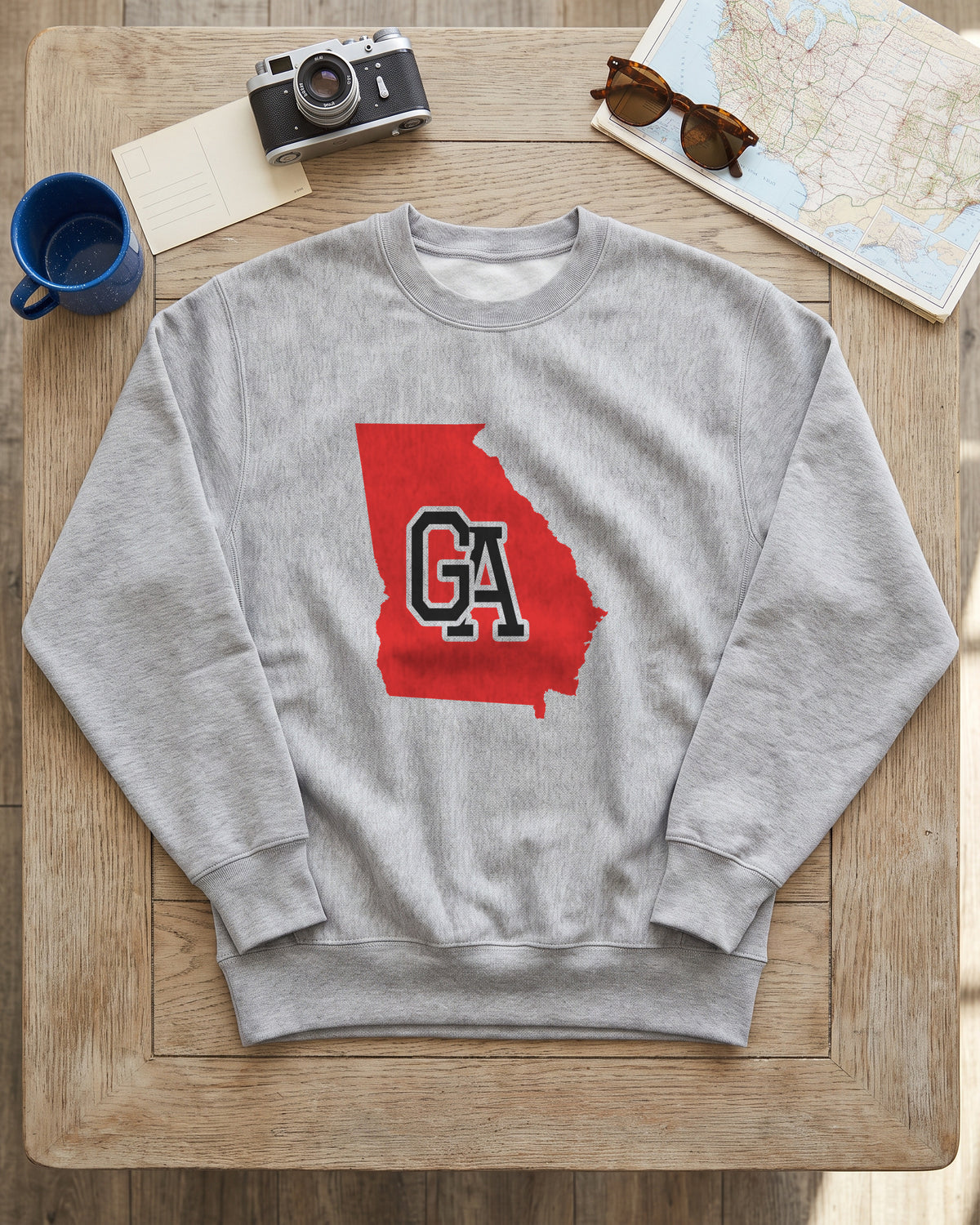 Georgia Varsity Monogram Map Crewneck Sweatshirt (photo)