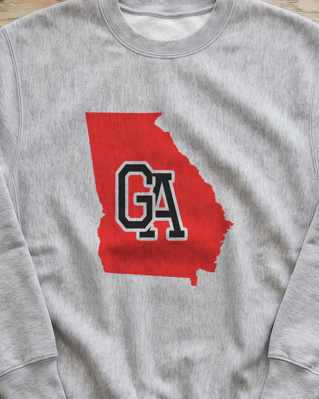 Georgia Varsity Monogram Map Crewneck Sweatshirt (close-up)
