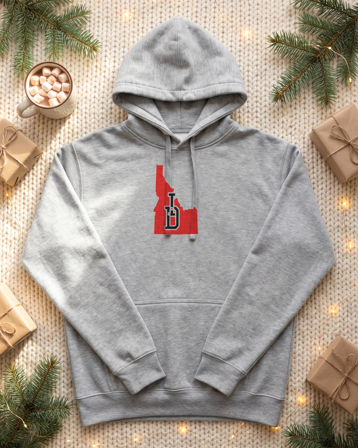 Idaho Varsity Monogram Map Hoodie (photo)