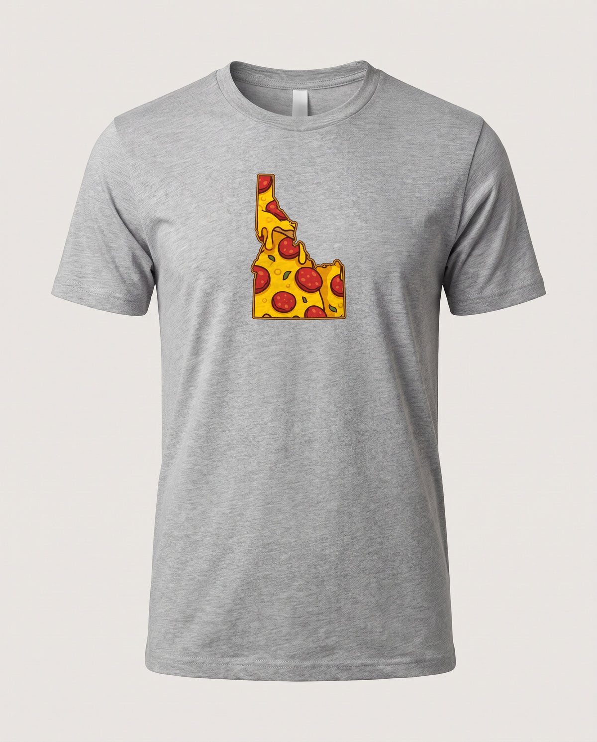 Idaho Pizza Map T-Shirt — Athletic Heather (mockup)