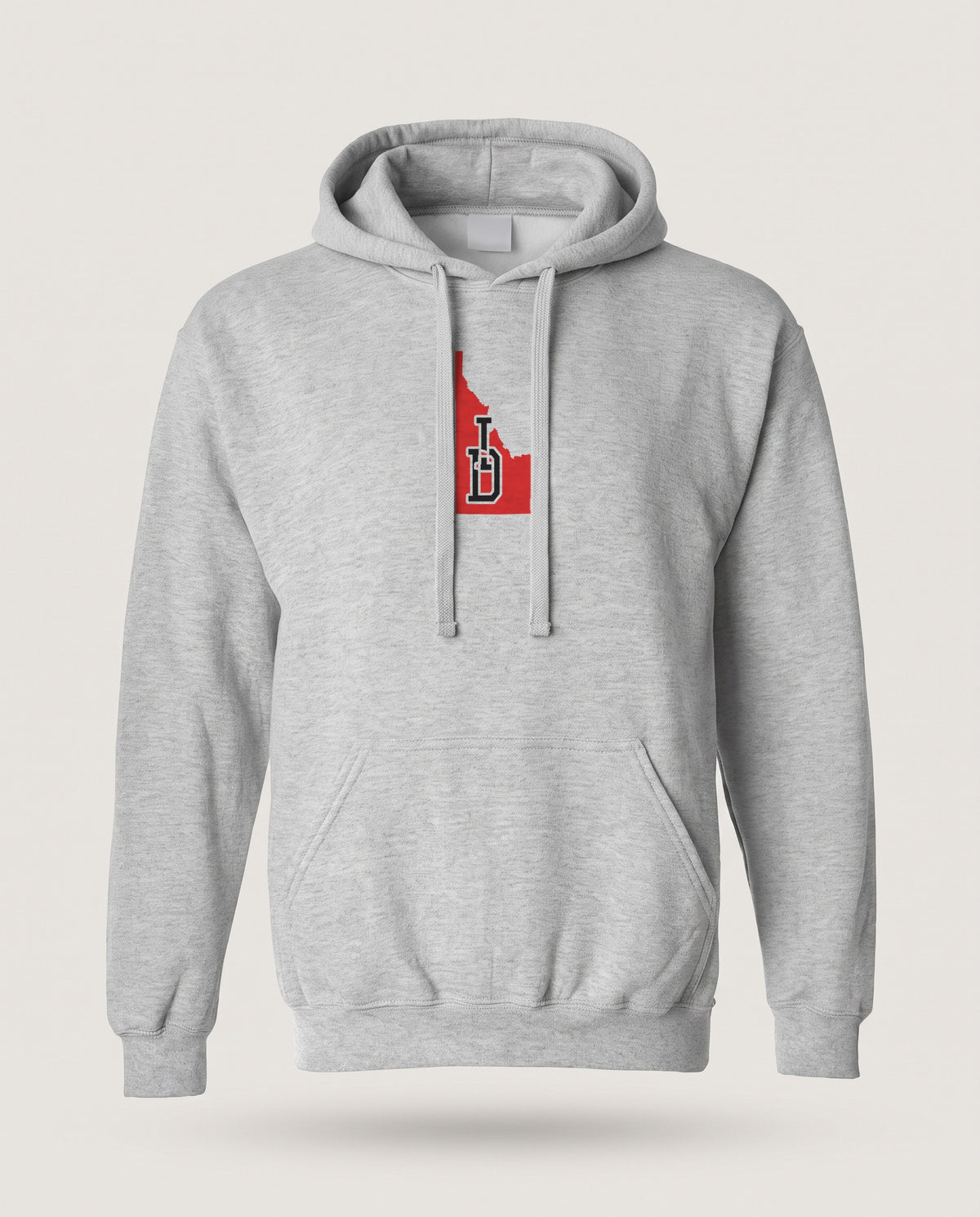 Idaho Varsity Monogram Map Hoodie — Sport Grey (mockup)