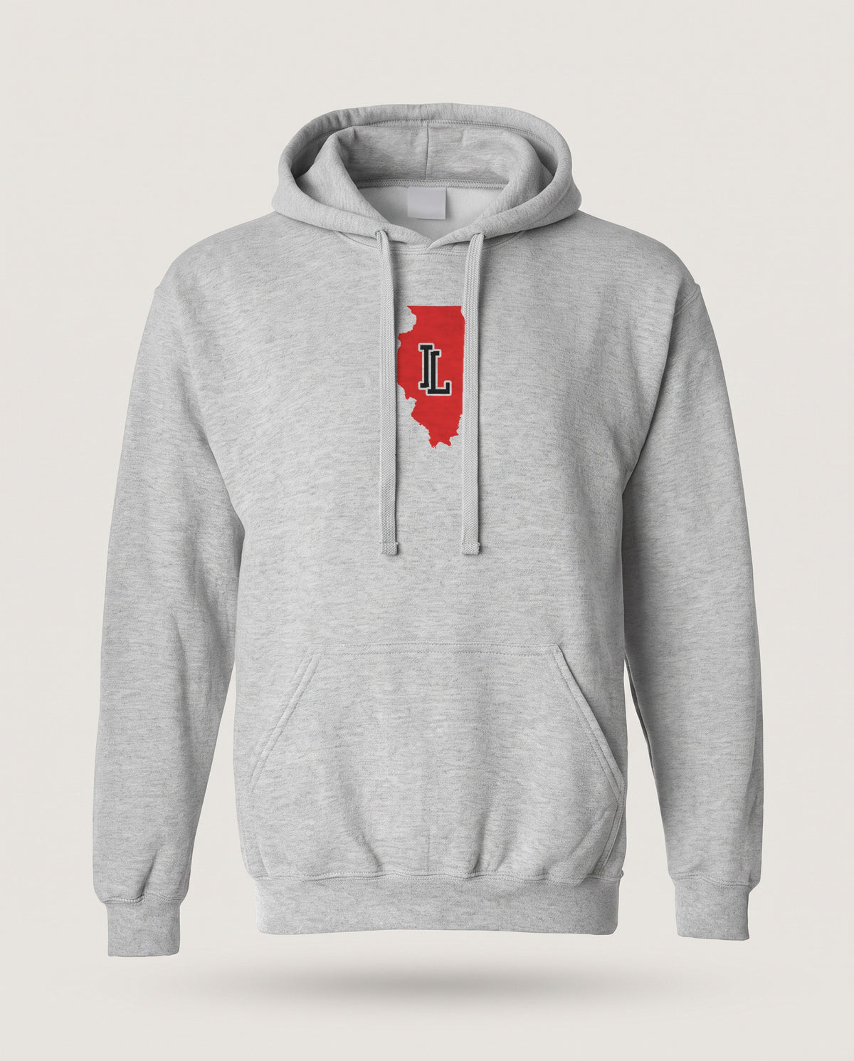 Illinois Varsity Monogram Map Hoodie — Sport Grey (mockup)