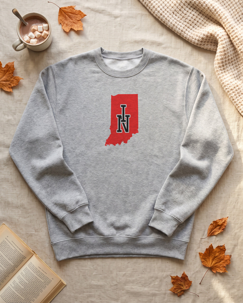 Indiana Varsity Monogram Map Crewneck Sweatshirt (photo)
