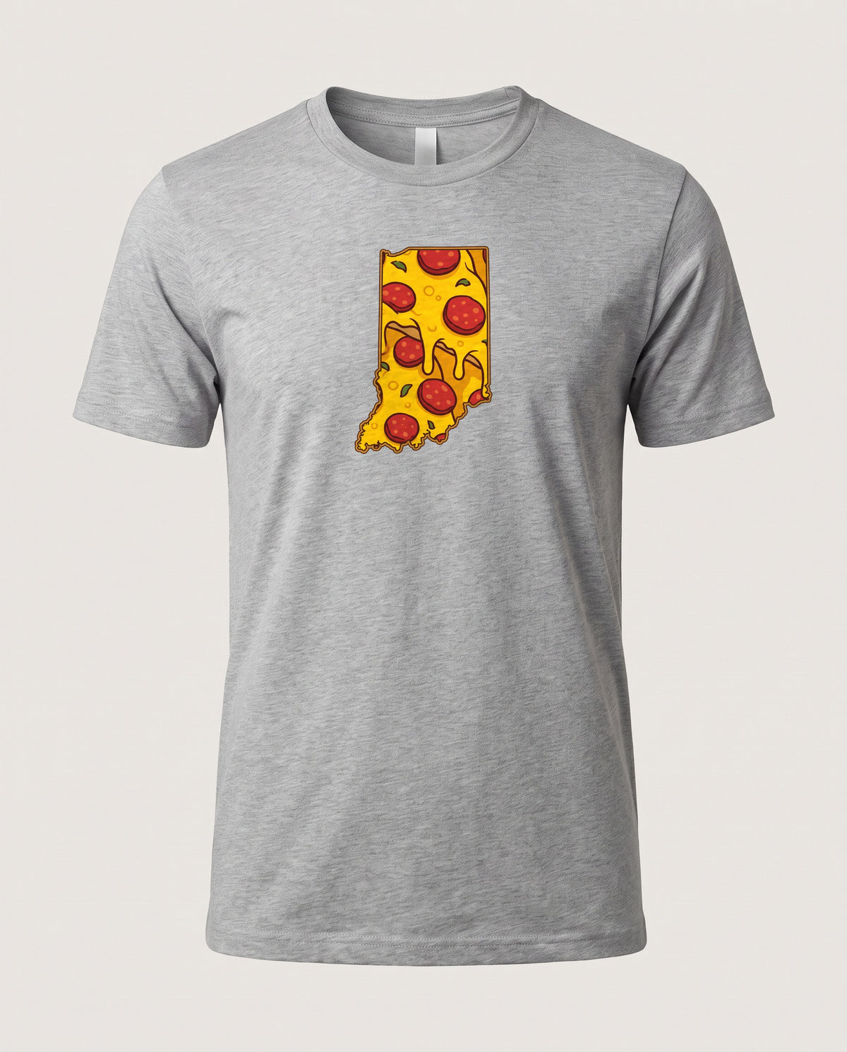 Indiana Pizza Map T-Shirt — Athletic Heather (mockup)