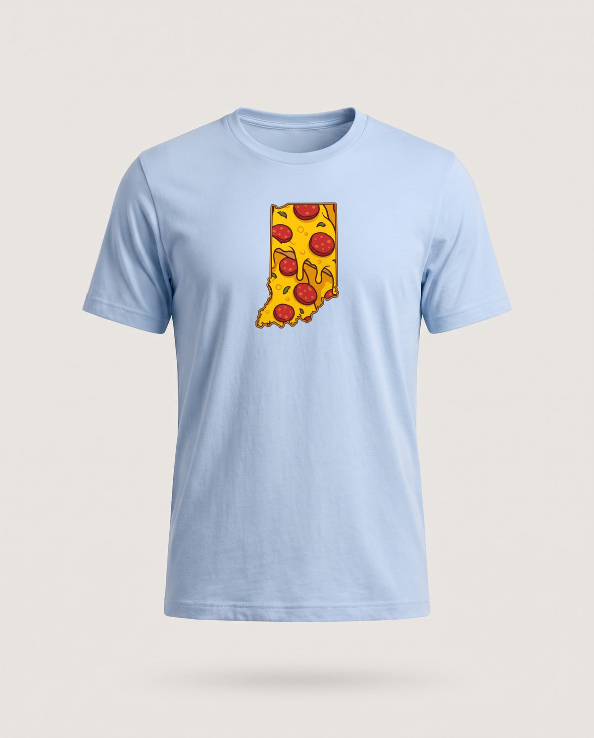 Indiana Pizza Map T-Shirt — Baby Blue (mockup)