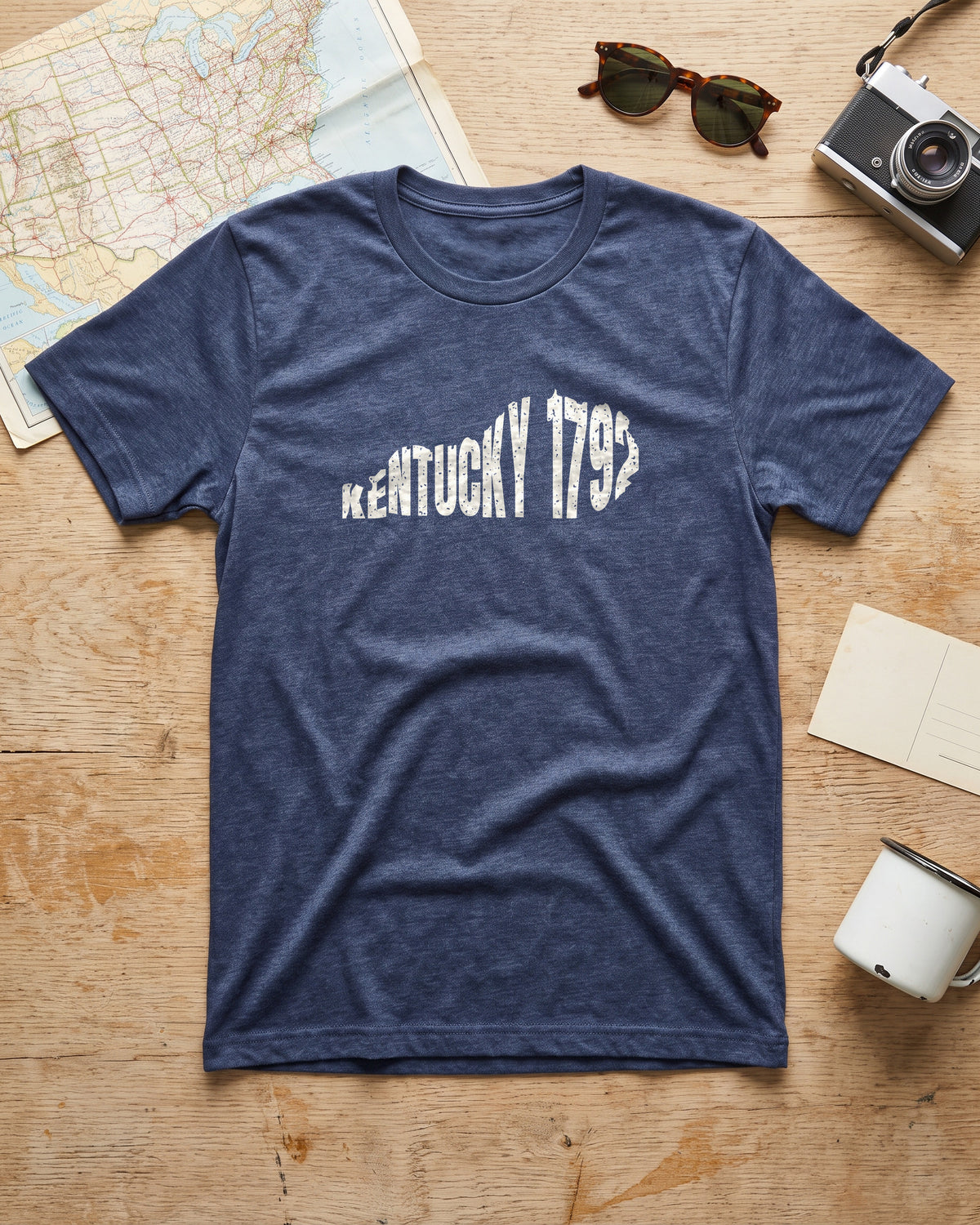 Kentucky Vintage Letters Map T-Shirt (photo)