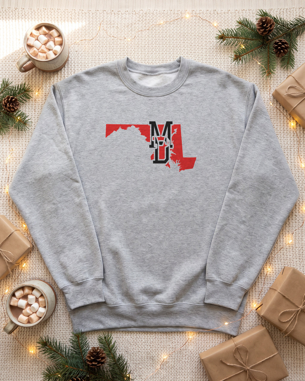 Maryland Varsity Monogram Map Crewneck Sweatshirt (photo)