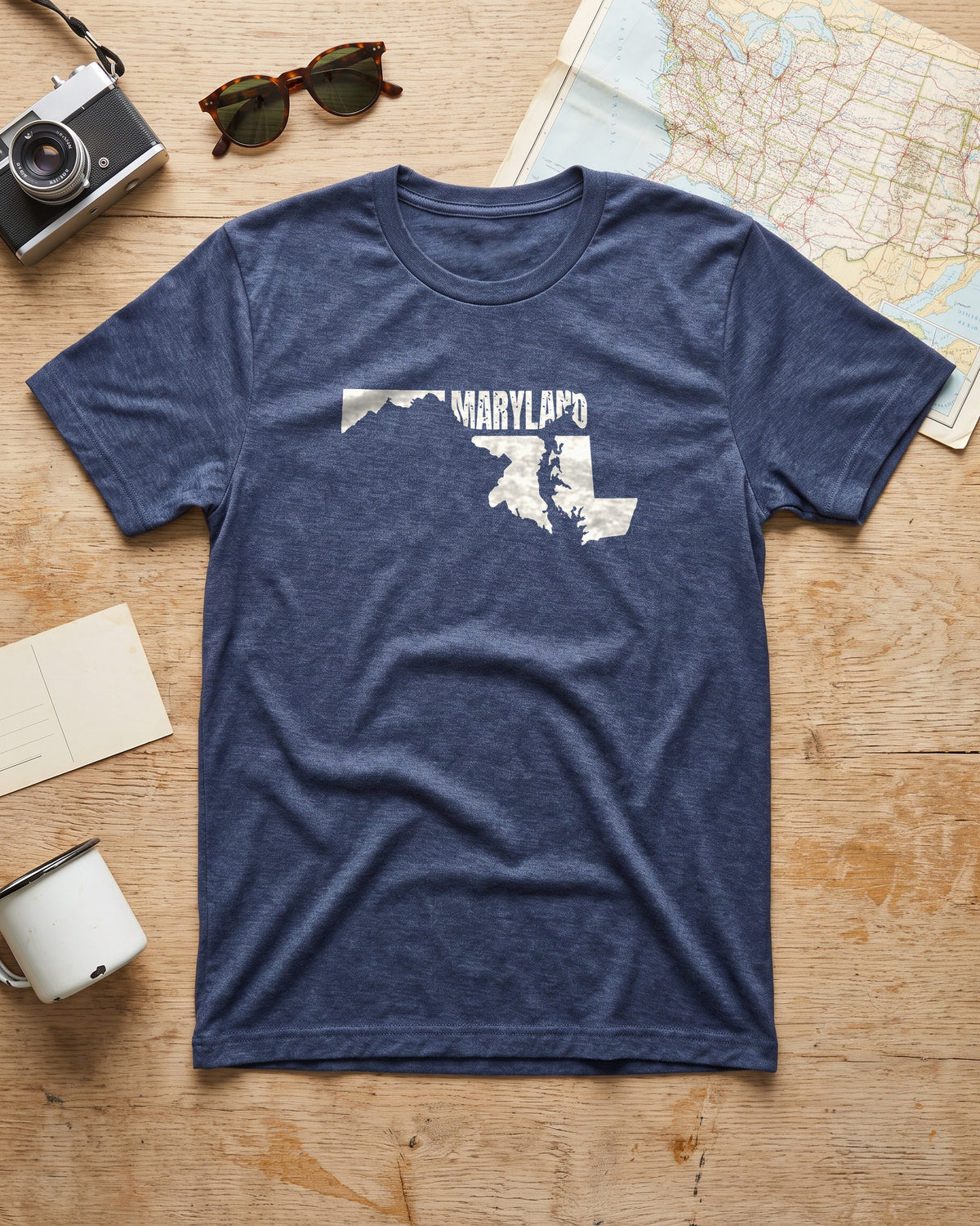 Maryland Vintage Letters Map T-Shirt (photo)