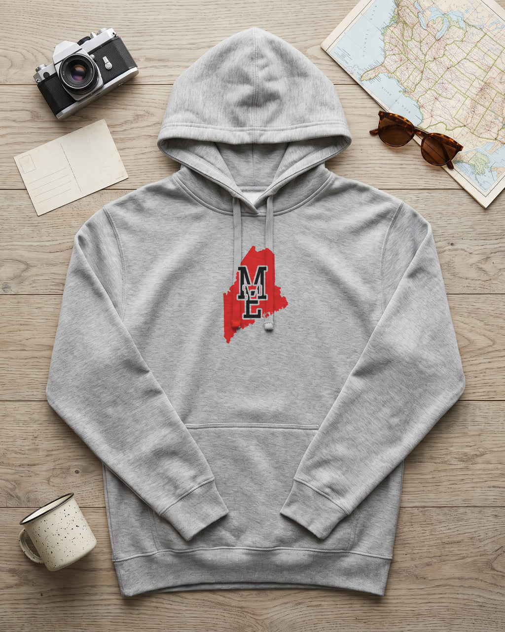 Maine Varsity Monogram Map Hoodie (photo)