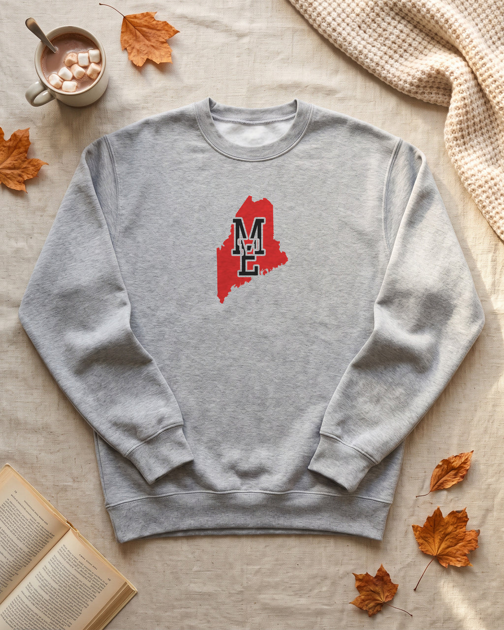 Maine Varsity Monogram Map Crewneck Sweatshirt (photo)