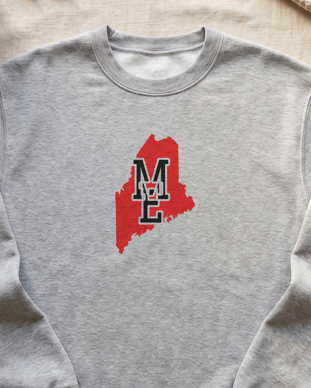 Maine Varsity Monogram Map Crewneck Sweatshirt (close-up)