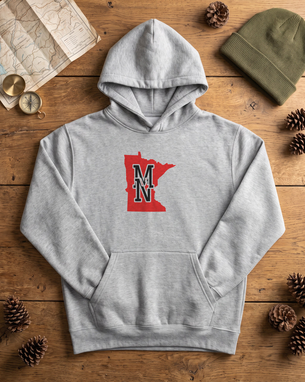 Minnesota Varsity Monogram Map Hoodie (photo)