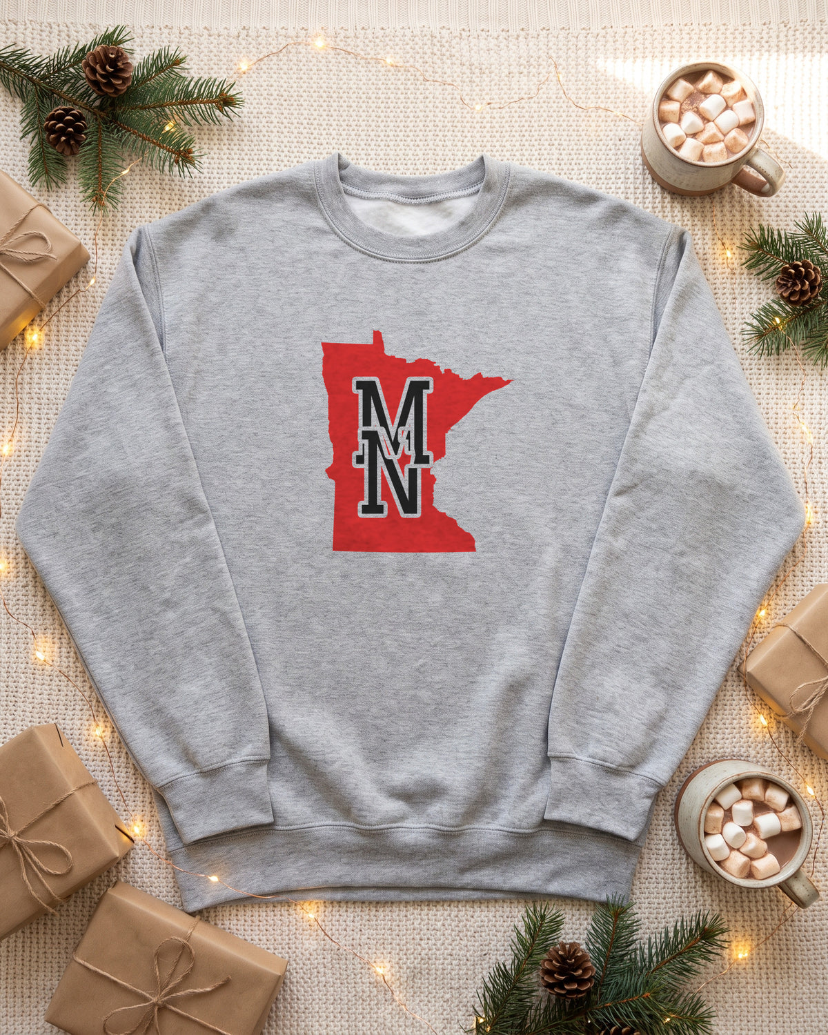 Minnesota Varsity Monogram Map Crewneck Sweatshirt (photo)