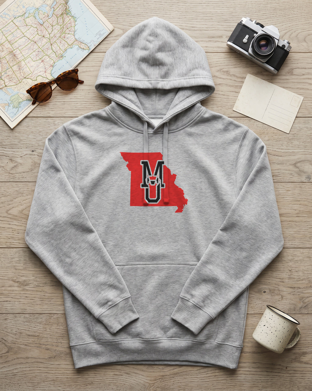 Missouri Varsity Monogram Map Hoodie (photo)