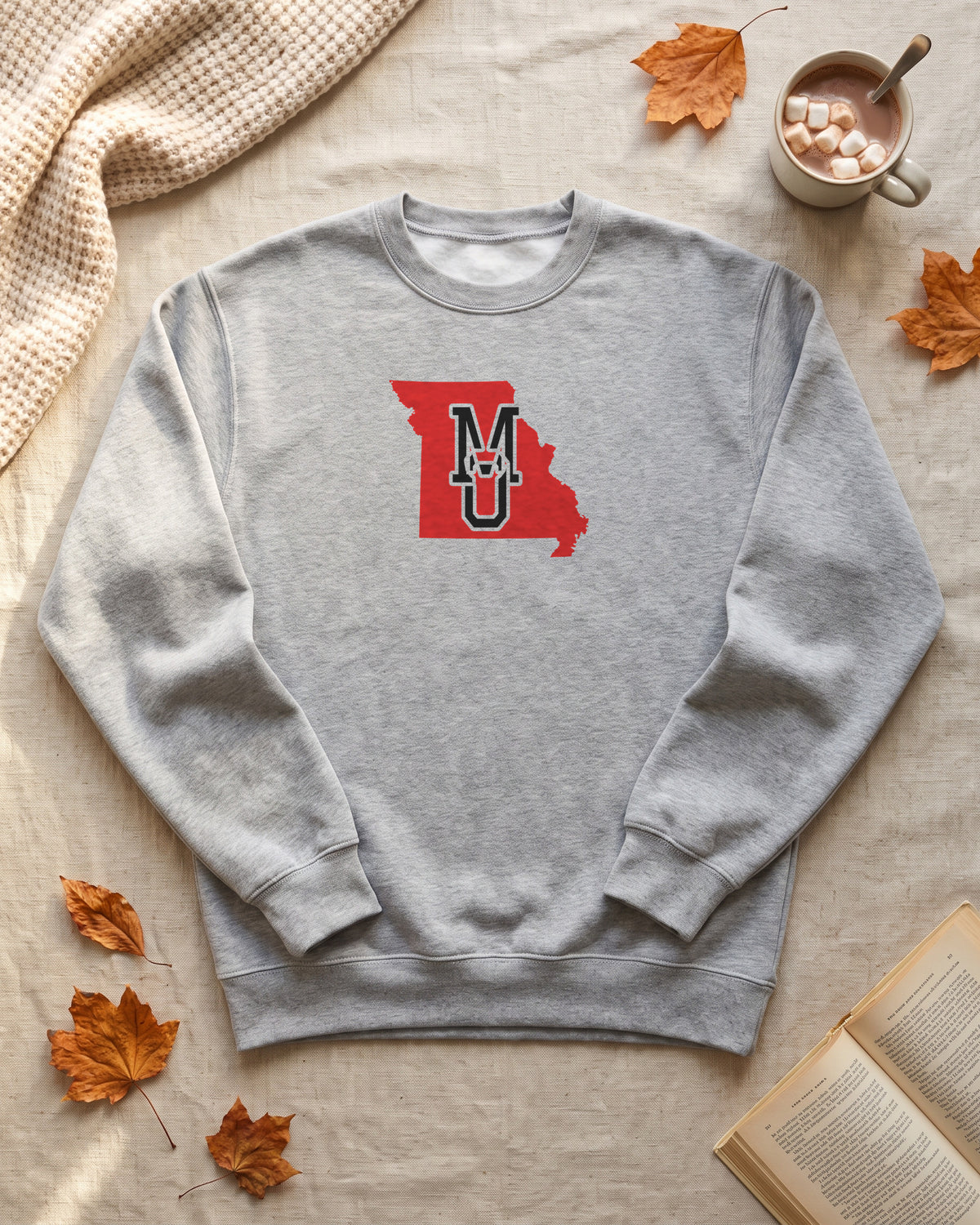 Missouri Varsity Monogram Map Crewneck Sweatshirt (photo)