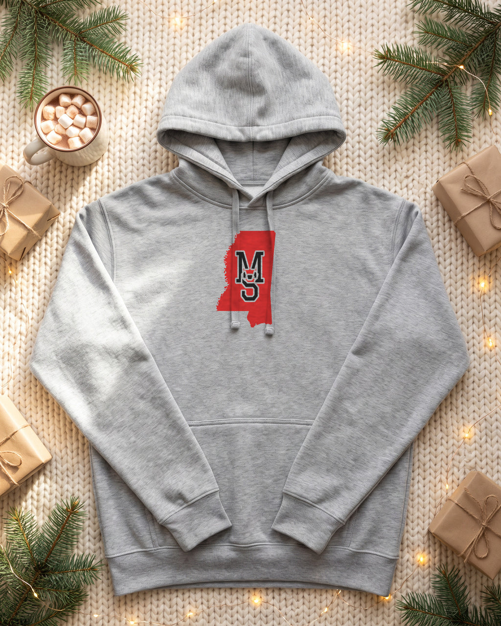 Mississippi Varsity Monogram Map Hoodie (photo)