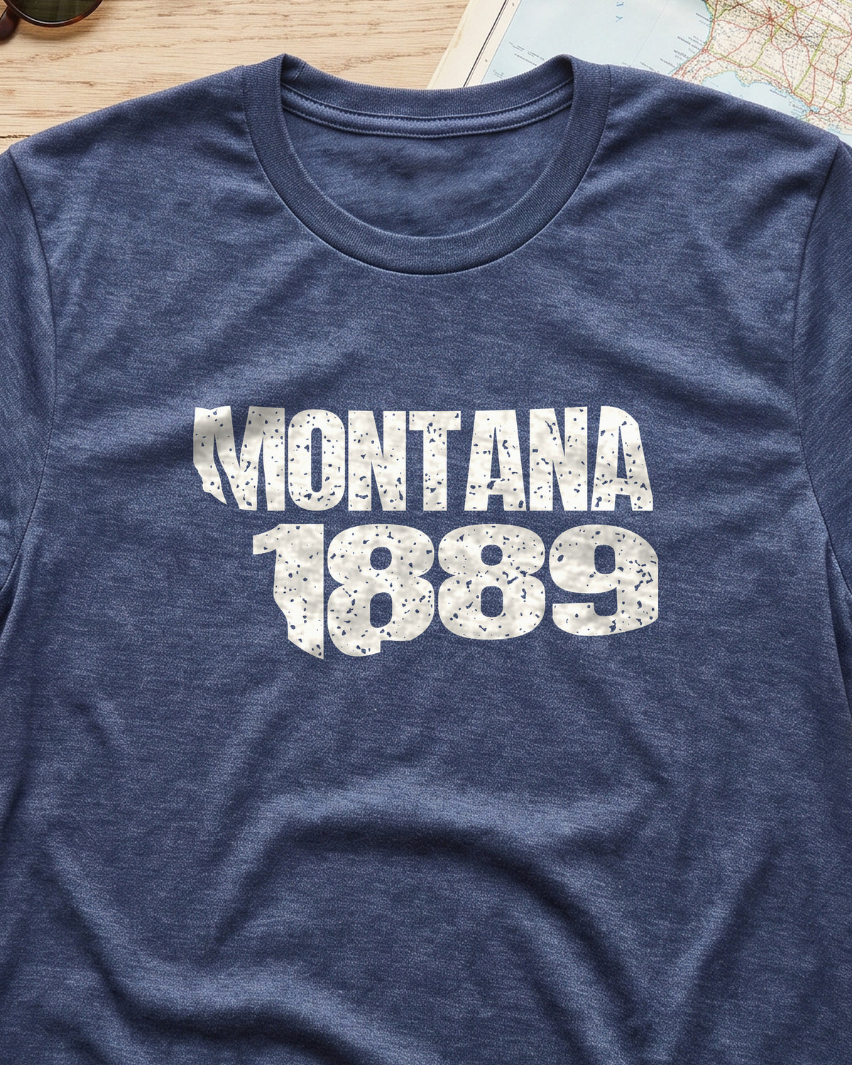 Montana Vintage Letters Map T-Shirt (close-up)