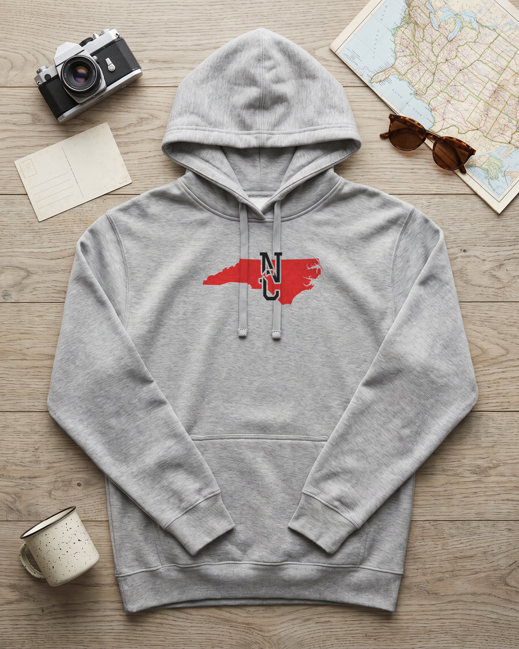 North Carolina Varsity Monogram Map Hoodie (photo)
