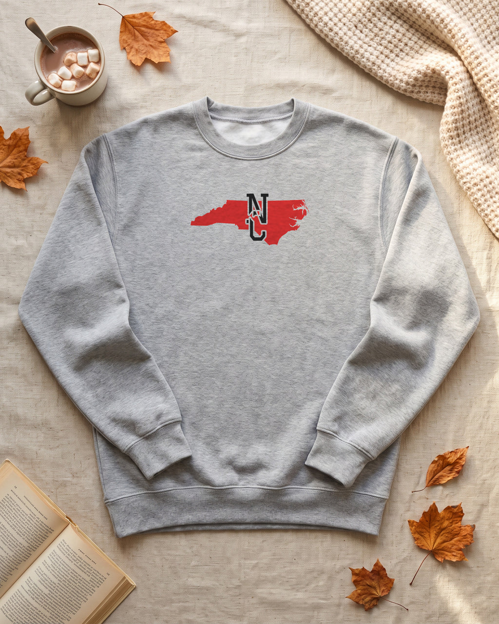 North Carolina Varsity Monogram Map Crewneck Sweatshirt (photo)