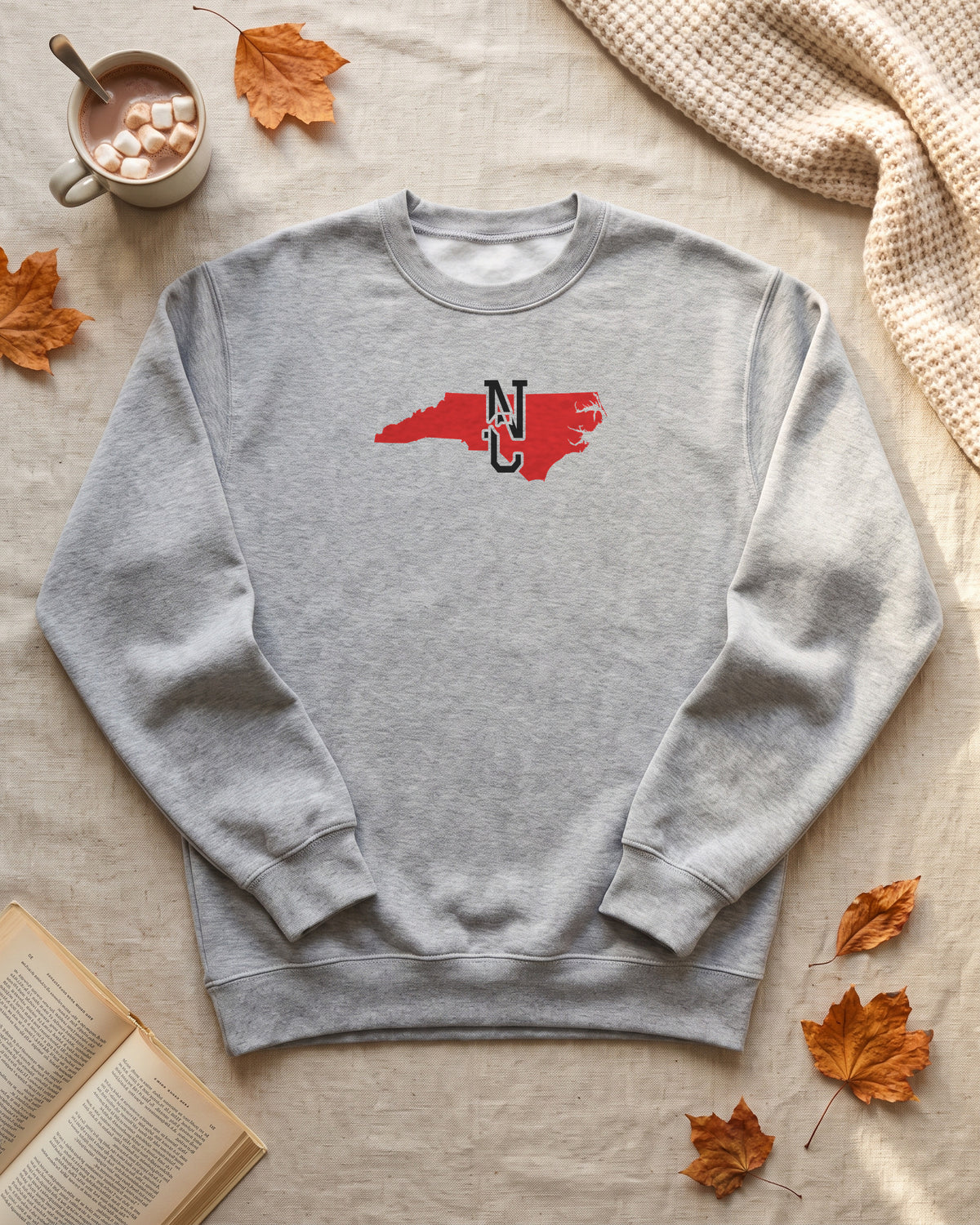 North Carolina Varsity Monogram Map Crewneck Sweatshirt (photo)
