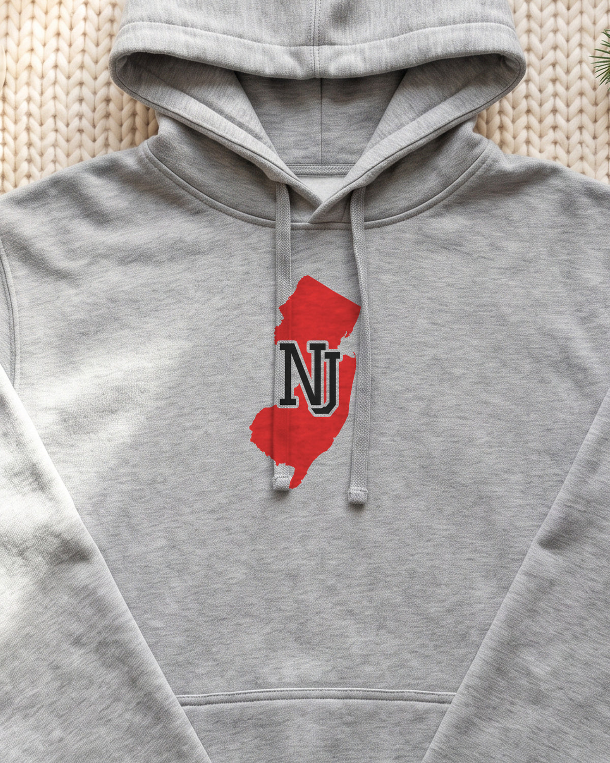New Jersey Varsity Monogram Map Hoodie (close-up)