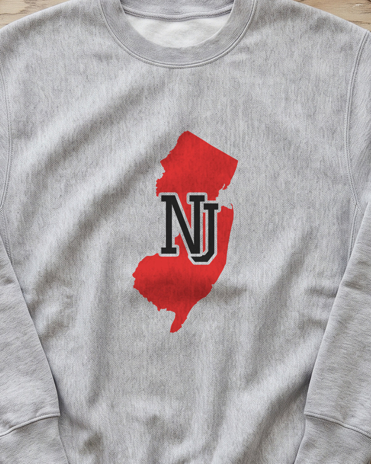 New Jersey Varsity Monogram Map Crewneck Sweatshirt (close-up)