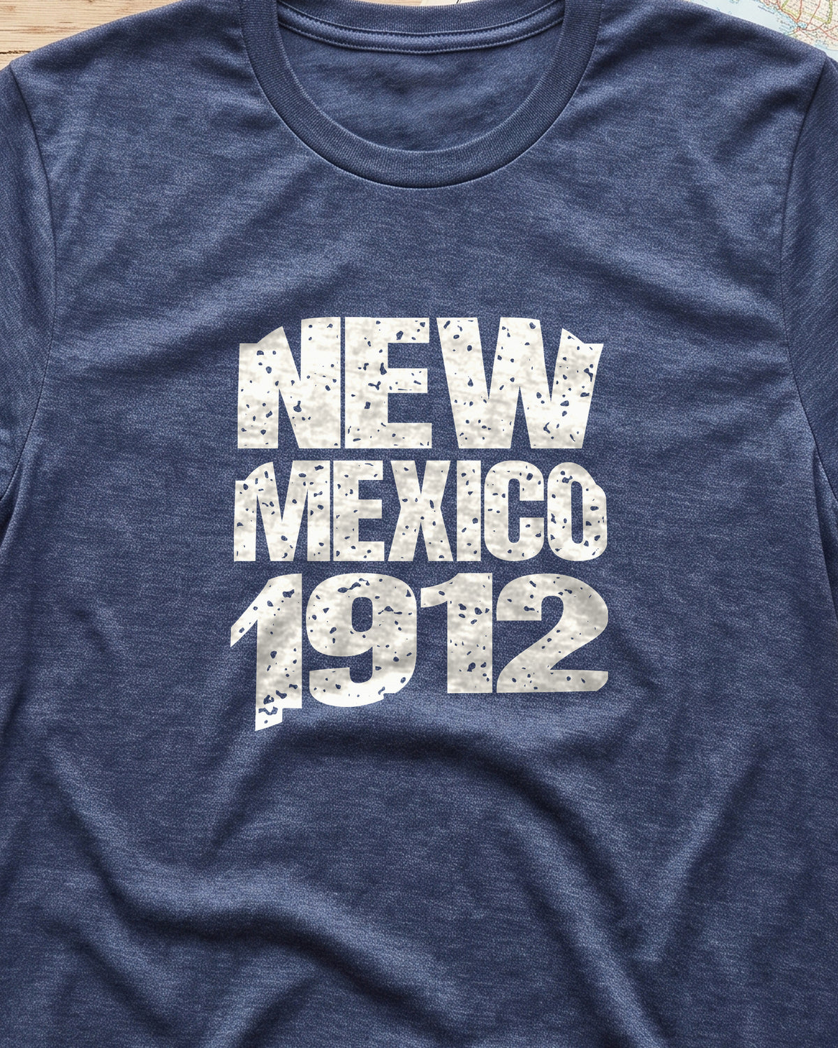 New Mexico Vintage Letters Map T-Shirt (close-up)