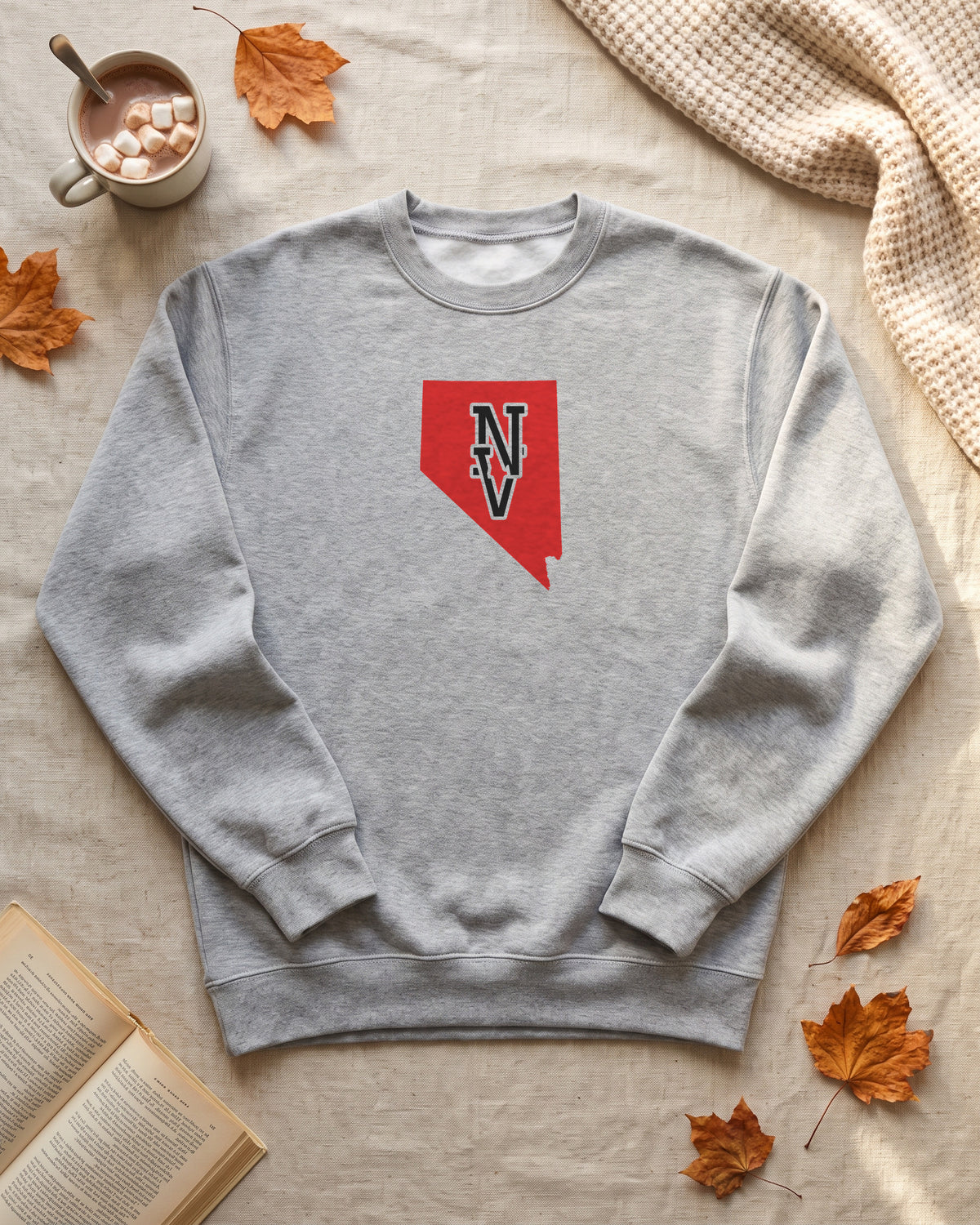 Nevada Varsity Monogram Map Crewneck Sweatshirt (photo)