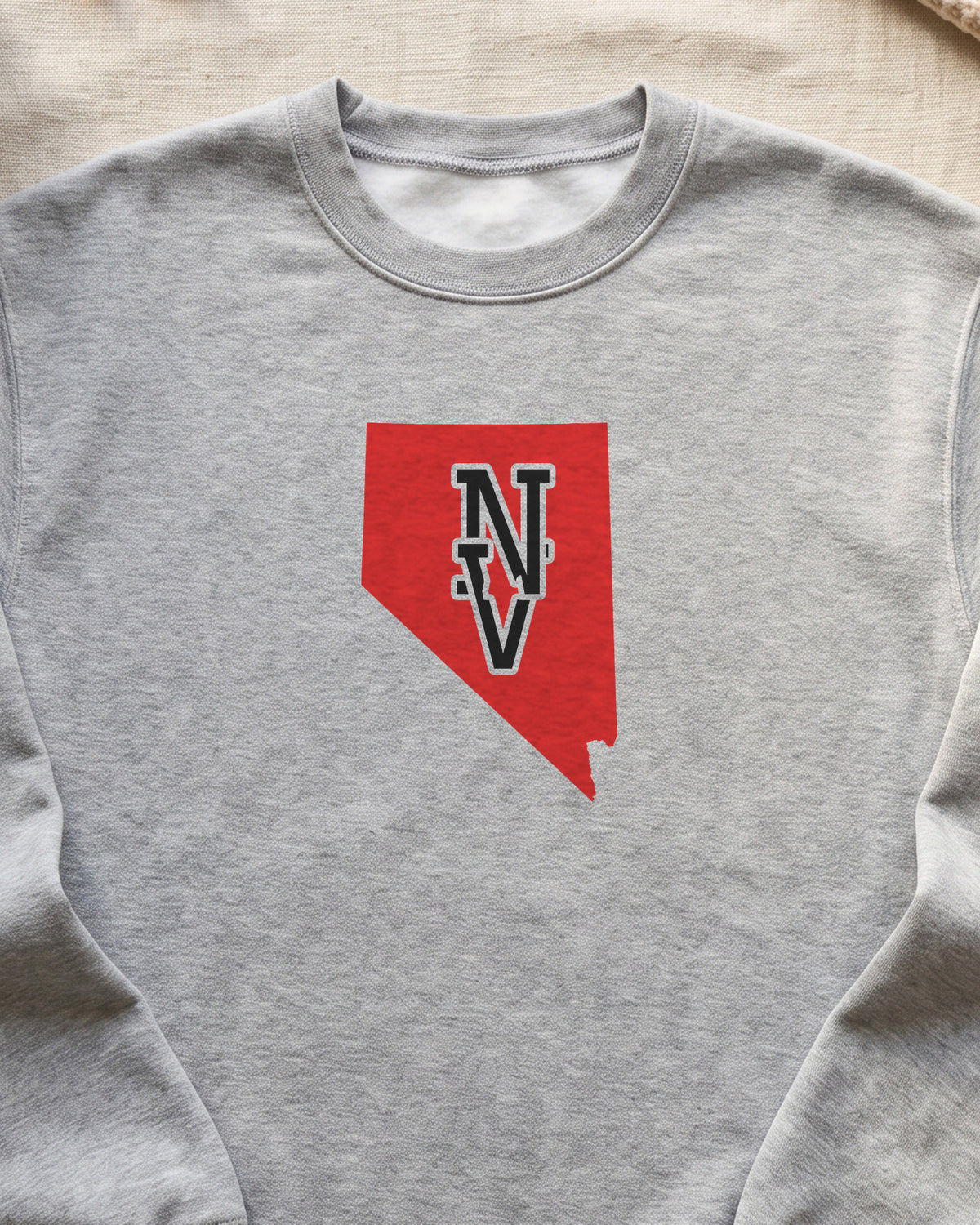 Nevada Varsity Monogram Map Crewneck Sweatshirt (close-up)