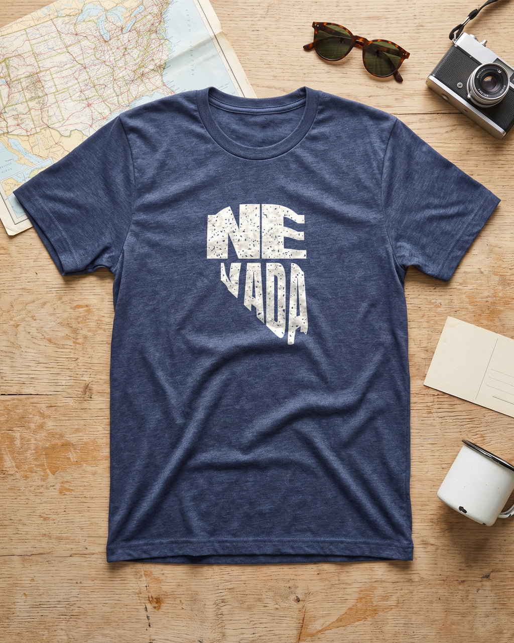 Nevada Vintage Letters Map T-Shirt (photo)