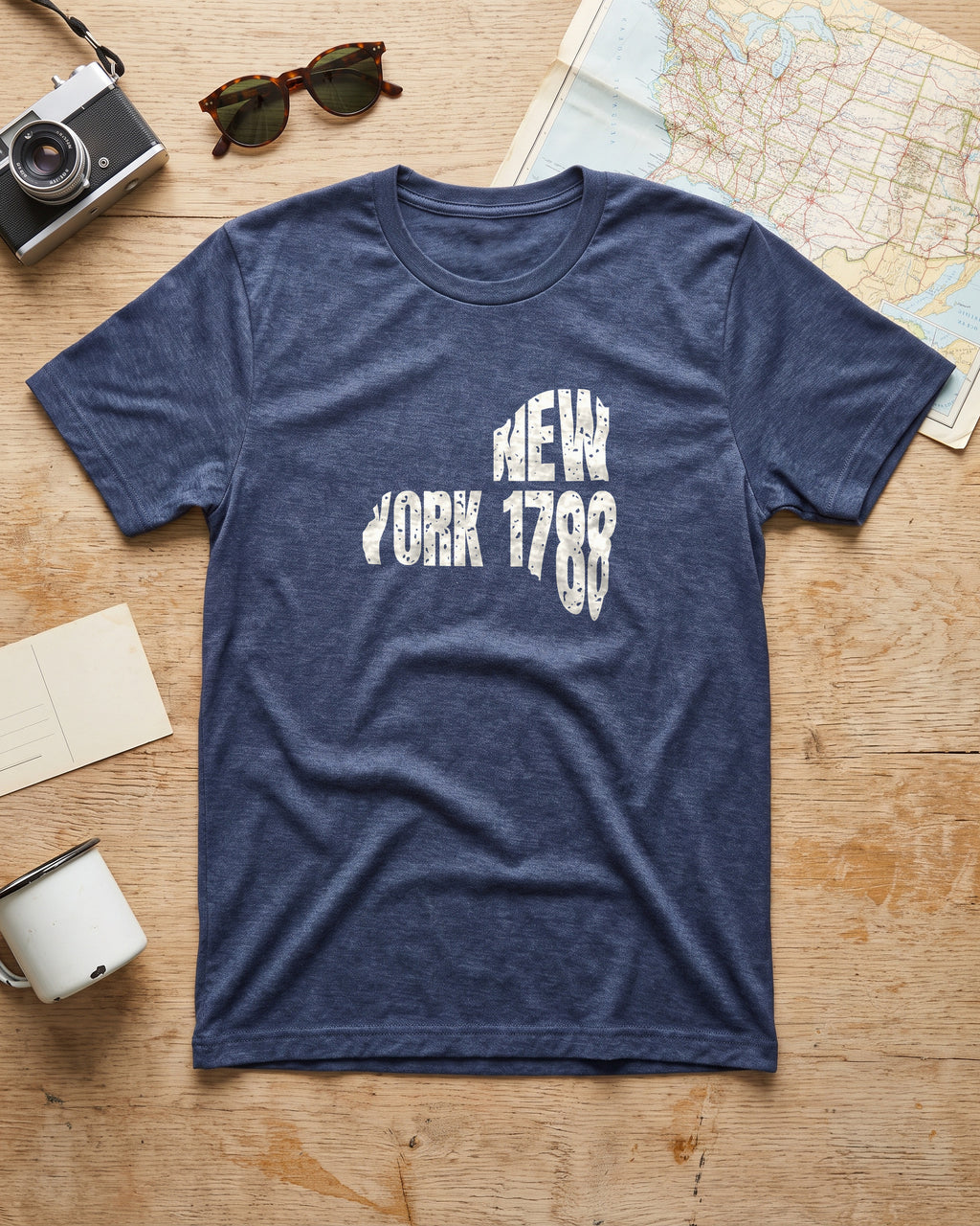 New York Vintage Letters Map T-Shirt (photo)