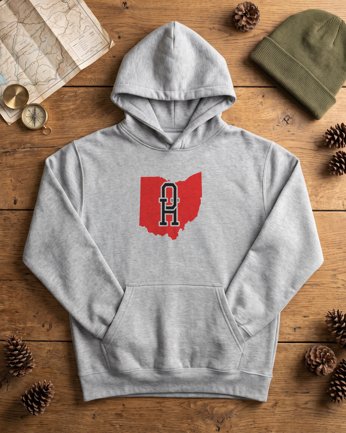 Ohio Varsity Monogram Map Hoodie (photo)