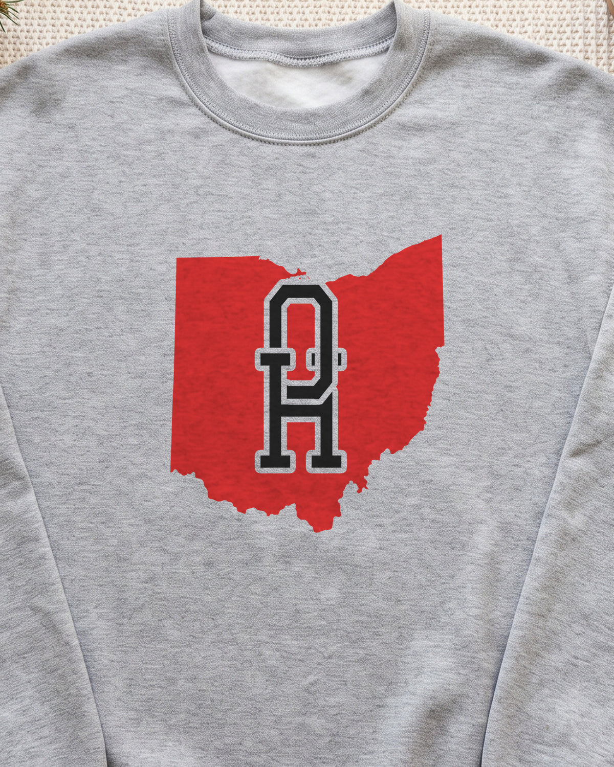 Ohio Varsity Monogram Map Crewneck Sweatshirt (close-up)