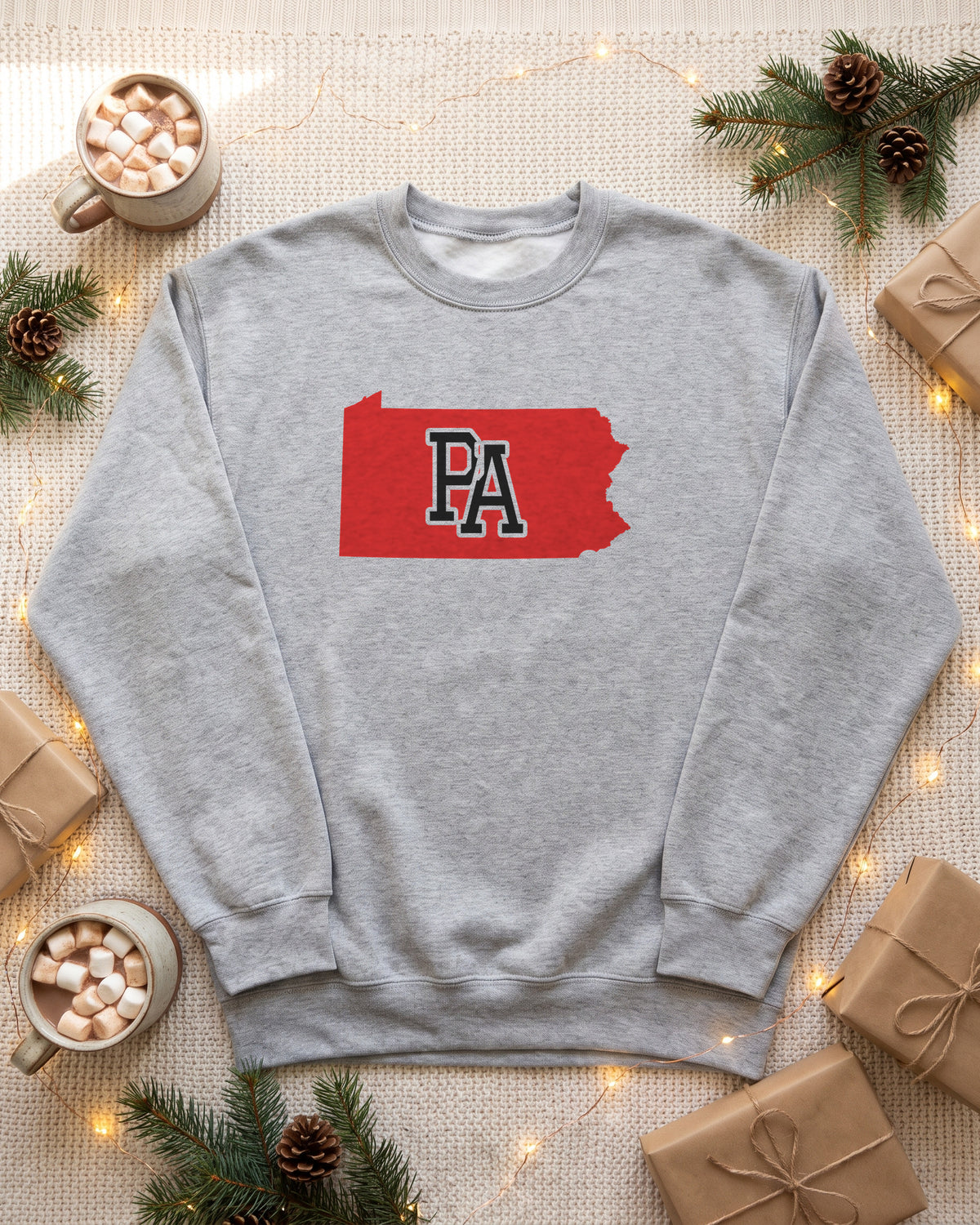 Pennsylvania Varsity Monogram Map Crewneck Sweatshirt (photo)