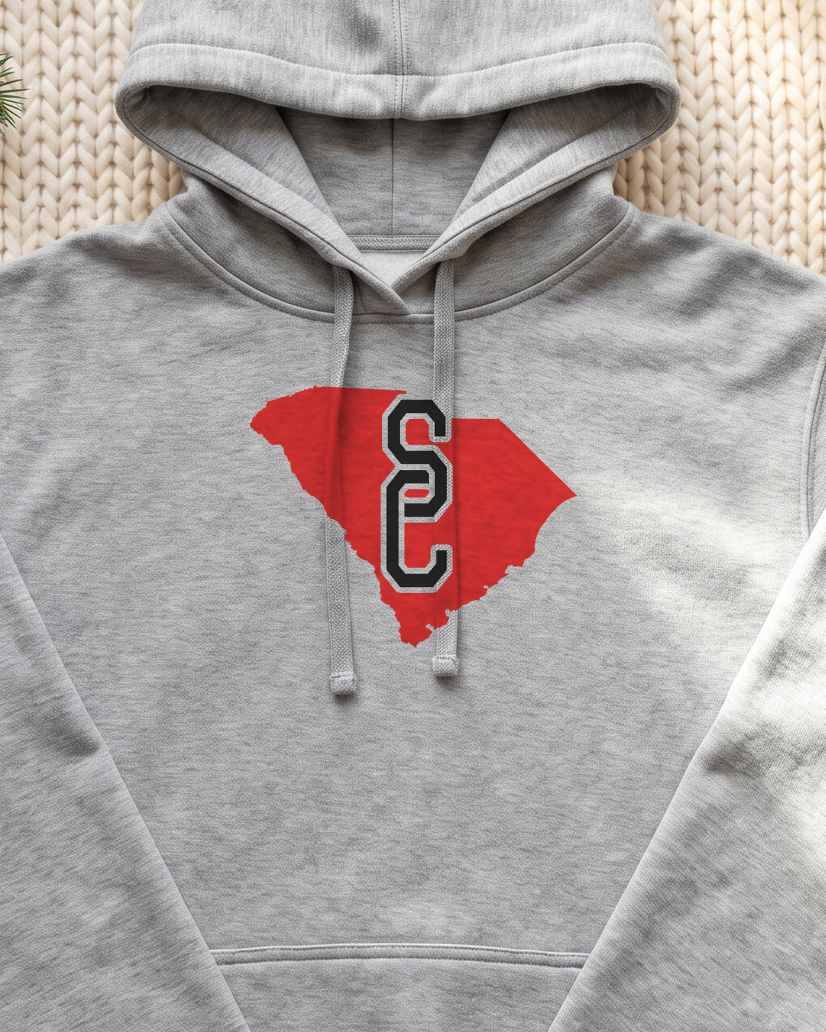 South Carolina Varsity Monogram Map Hoodie (close-up)