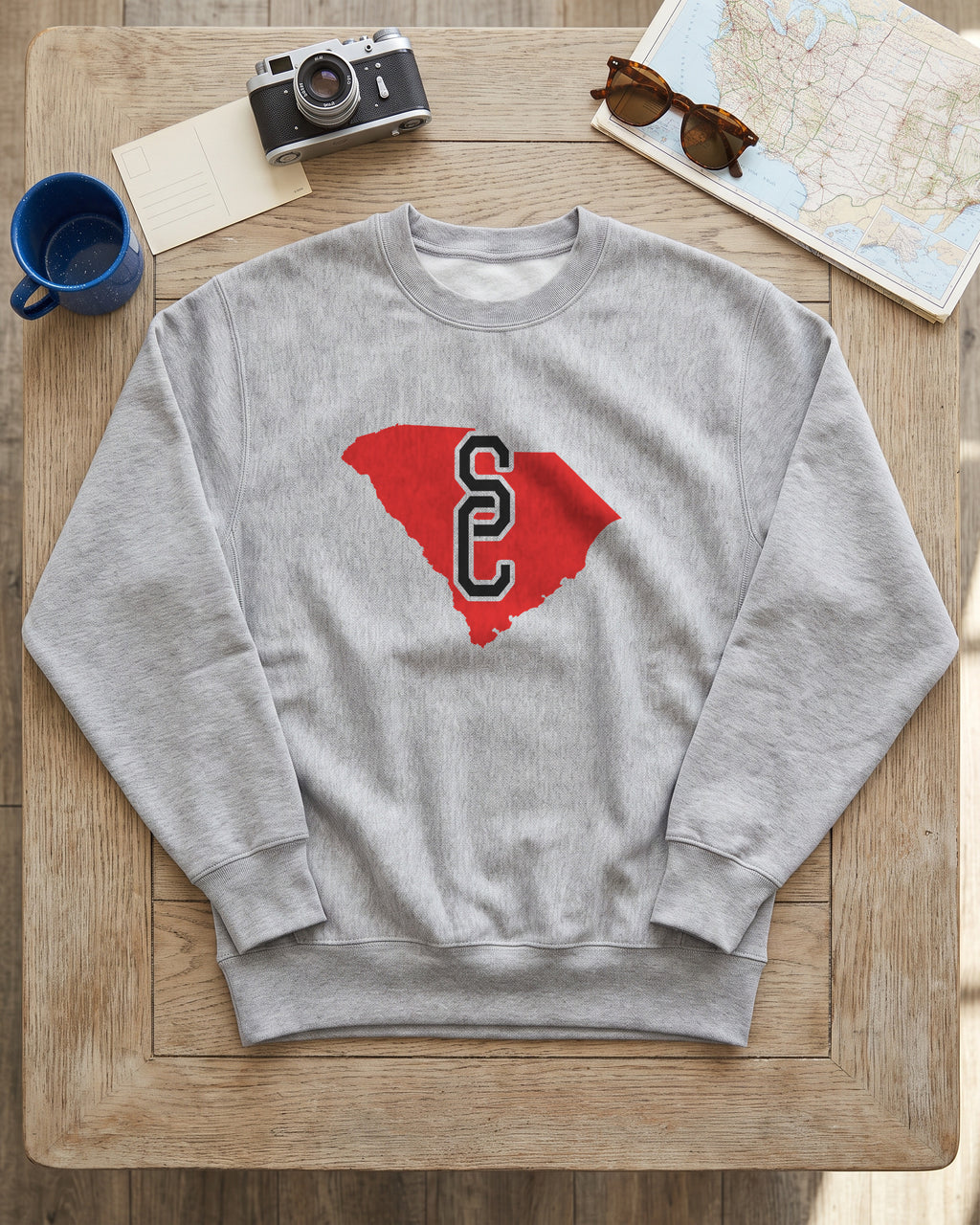 South Carolina Varsity Monogram Map Crewneck Sweatshirt (photo)