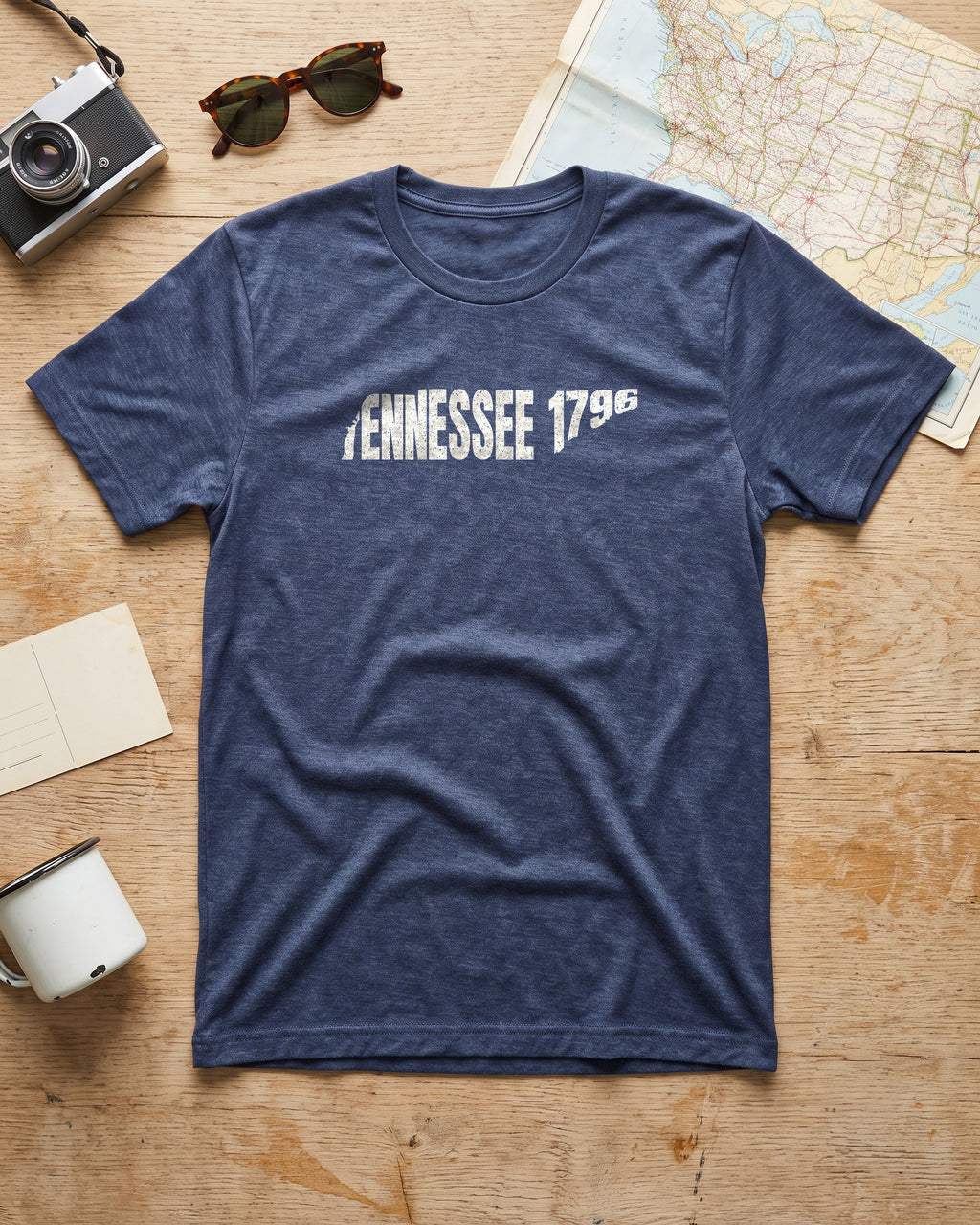 Tennessee Vintage Letters Map T-Shirt (photo)
